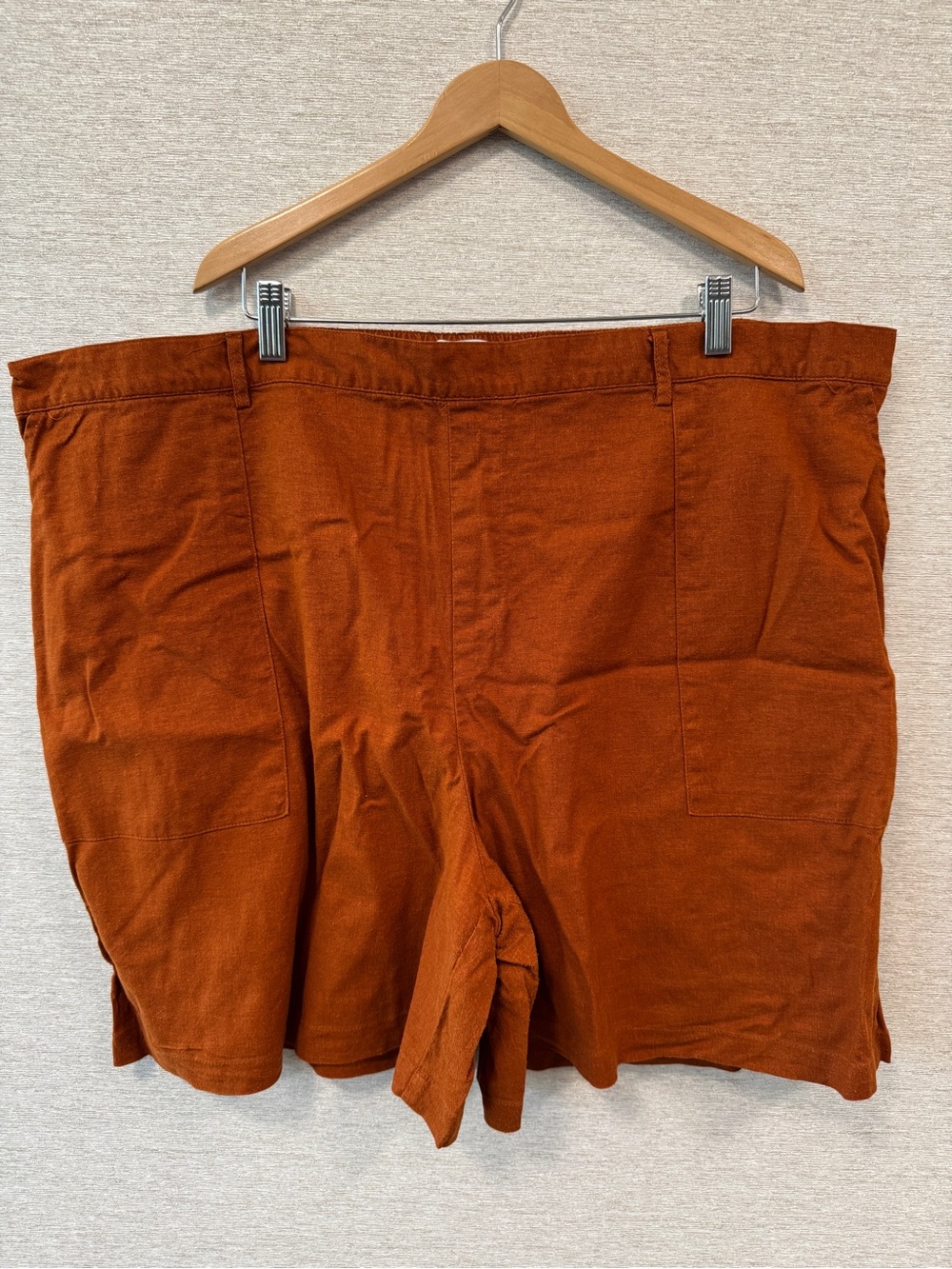 Ava & Viv Flat Front Women's Shorts in Rust Orange